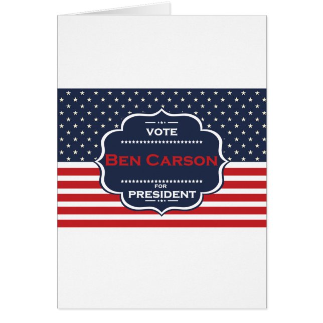 Cartão ben carson presidente (Frente)