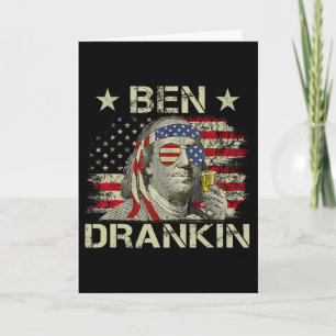 Cartão Ben Drankin Benjamin Franklin 4 De Julho Divertido