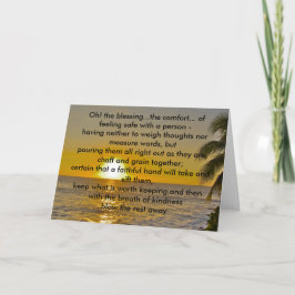 Cartão Bênção da foto do por do sol da amizade