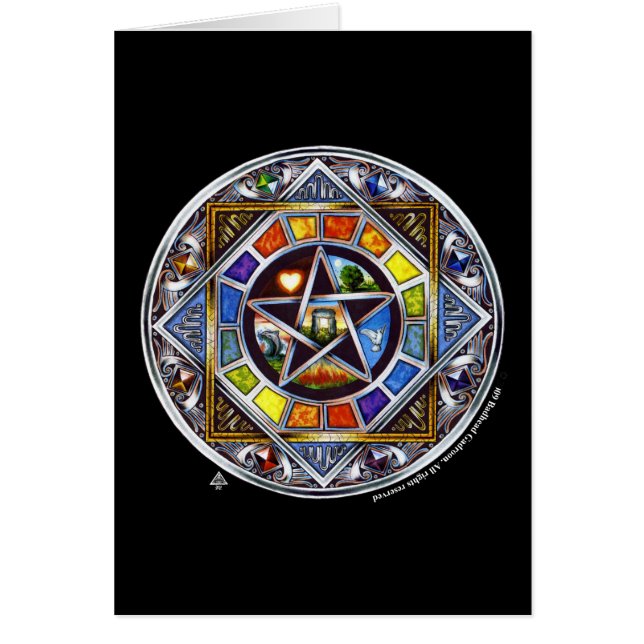 Cartão Bênção da placa de elementos (Frente)