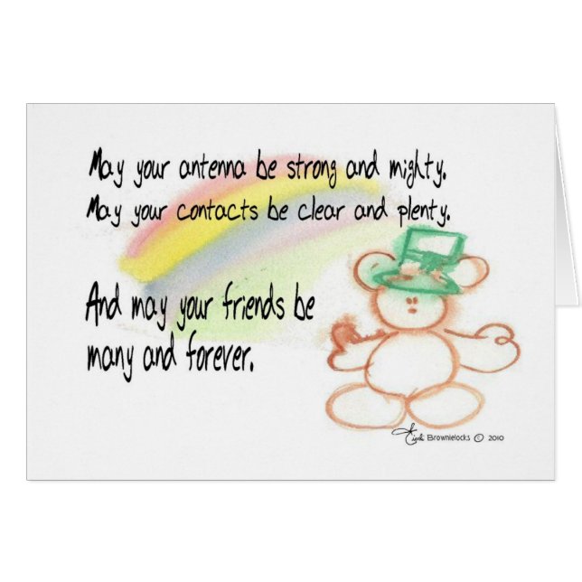 Cartão Bênção da Rádio Irish Ham (Frente Horizontal)