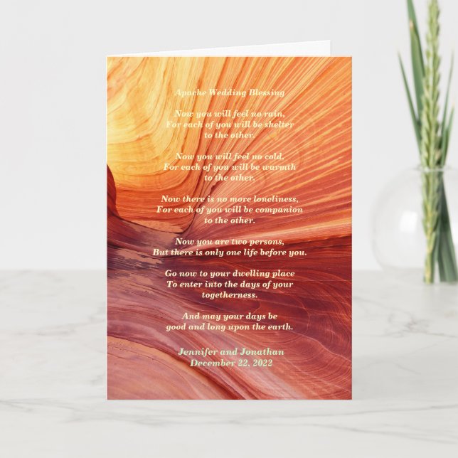 Cartão Bênção de Apache de Casamento Sinta Sem Chuva Dent (Frente)