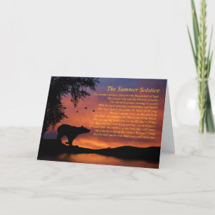 Cartão Bênção de Solstício de Verão com Urso e Aves