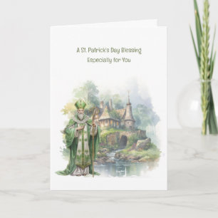 Cartão Bênção do Dia de São Patrício Rosas Cruz Celta