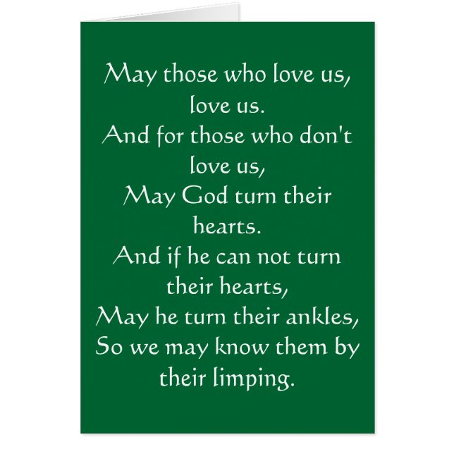 Cartão Bênção irlandesa 3 (Frente)