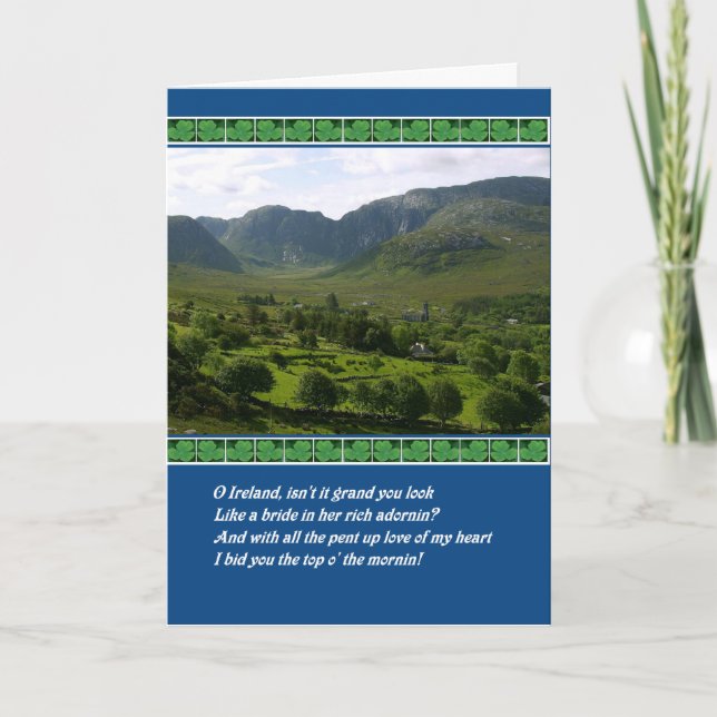Cartão Bênção irlandesa de Ireland do dia de St Patrick (Frente)