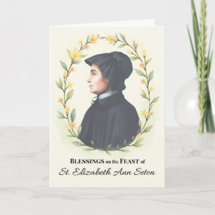 Cartão Bênçãos ao Banquete da santo Elizabeth Ann Seton