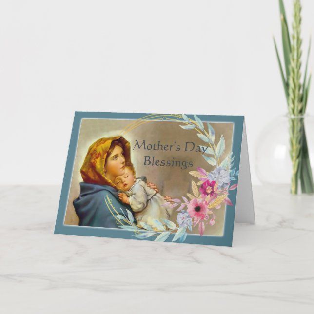 Cartão Bênçãos ao dia de as mães com Madonnina (Frente)
