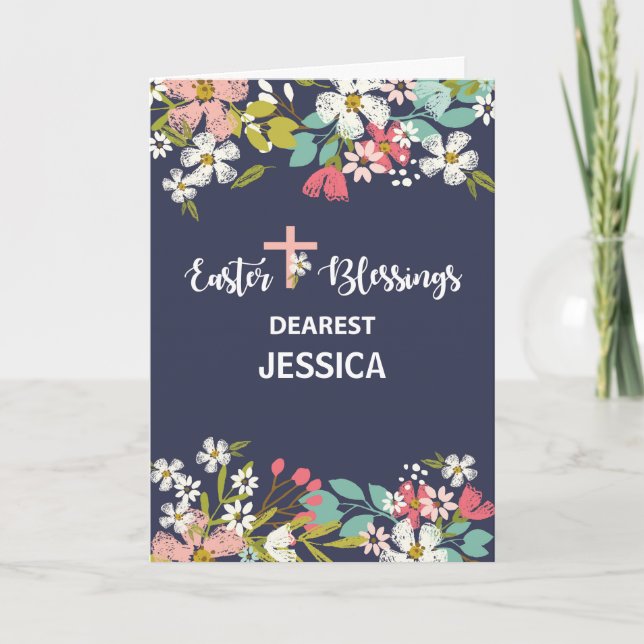 Cartão Bênçãos conhecidas feitas sob encomenda da páscoa (Frente)