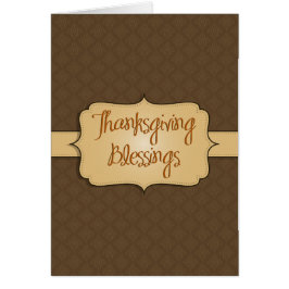 Cartão Bênçãos de Ação de Graças Brocade