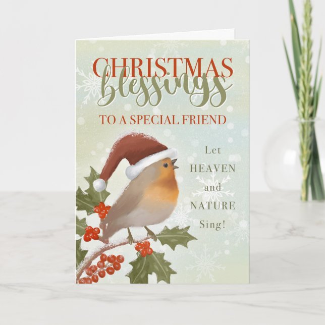 Cartão Bênçãos de Natal ao Amigo (Frente)