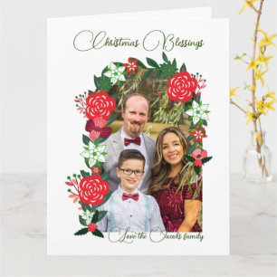 Cartão Bênçãos de Natal Floral