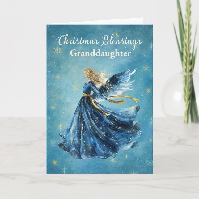 Cartão Bênçãos de Natal para Netas Anjo de Luz  (Frente)