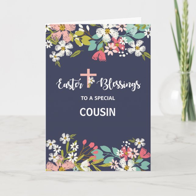 Cartão Bênçãos de Páscoa de Relação Personalizada do Cris (Frente)