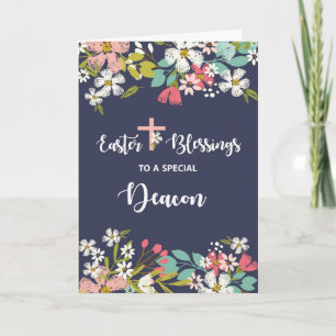 Cartão Bênçãos de Páscoa do Deacon das Flores de Cris