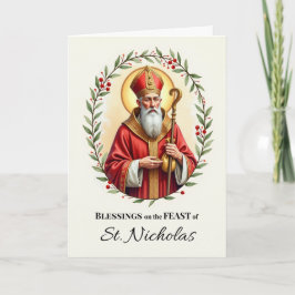 Cartão Bênçãos do Dia da Festa de São Nicolau - Coroa de