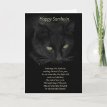 Bênçãos do Gato Preto de Samhain Feliz Samhain Cel