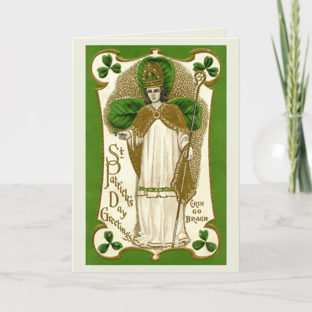 Cartão Bênçãos no Dia de São Patrício - Placa (Frente)