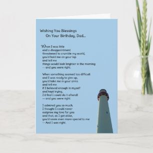 Cartão Bênçãos no seu aniversário, Pai...