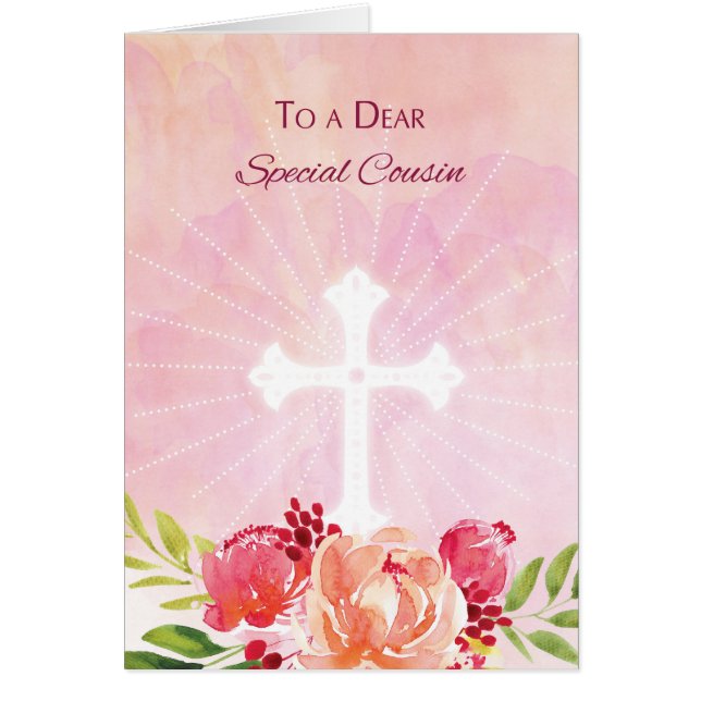 Cartão Bênçãos Religiosas à Páscoa de Primo Especial (Frente)