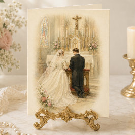 Cartão Bênçãos Tradicionais do Altar de Casamento Católic