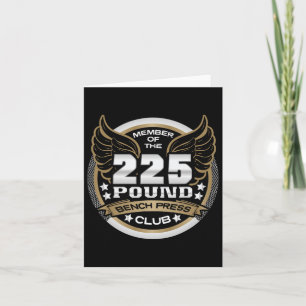 Cartão Bench Press Club De 225 Libras Para O Powerlifter 