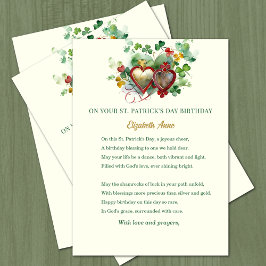 Cartão Bendição de Aniversário do Dia de São Patrício Tre