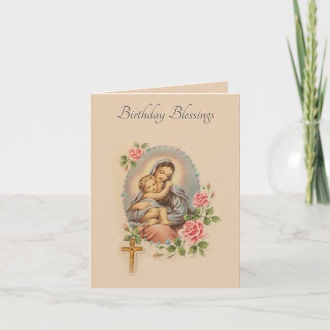 Cartão Bendições Tradicionais de Aniversário Carta Virgem (Frente)