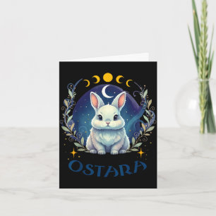 Cartão Bendita ostara pagã coelho da páscoa da primavera 