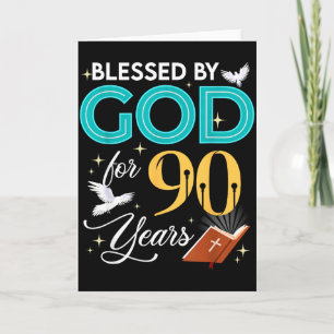 Cartão Bendito por Deus por 90 anos de idade 90 Aniversár