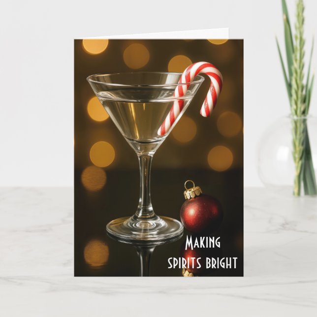 Cartão Bengala em um Martini de Natal (Frente)