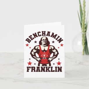Cartão Benjamin Benchamin Franklin Bench Press Bodybuildi