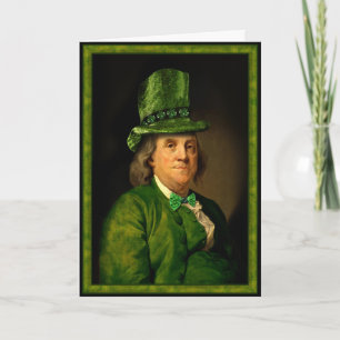 Cartão Benjamin Franklin Clover Dia de São Patrício
