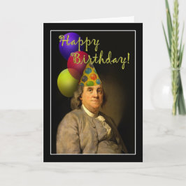 Cartão Benjamin Franklin Happy Birthday