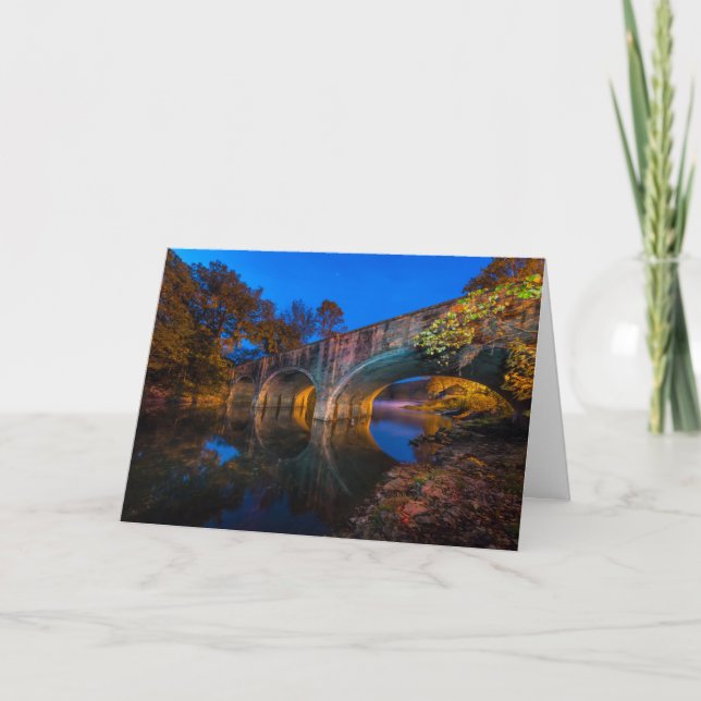 Cartão Bennett Primavera Bridge Twilight Greeting Card (Frente)