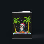 Cartão Bernedoodle Dog Santa Hat Palm Tree Beach Xmas Paj<br><div class="desc">Bernedoodle Dog Santa Hat Palm Tree Beach Xmas Pajama</div>