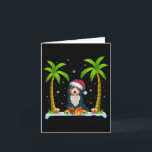 Cartão Bernedoodle Dog Santa Hat Palm Tree Beach Xmas Paj<br><div class="desc">Bernedoodle Dog Santa Hat Palm Tree Beach Xmas Pajama</div>