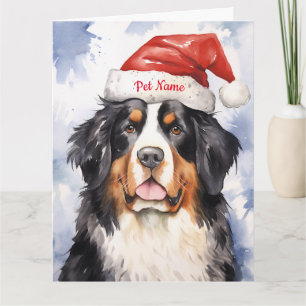 Cartão Bernese Mountain Christmas personalizado