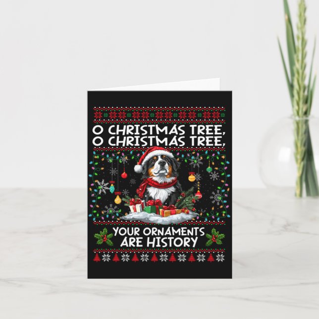 Cartão Bernese Mountain Dog Christmas Tree Decorations Do (Frente)