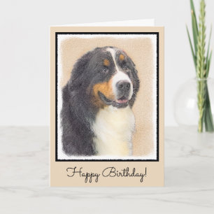 Cartão Bernese Mountain Dog Painting - Original Dog Art