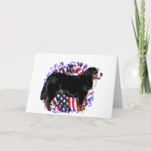 Cartão Bernese Mountain Dog Patriot