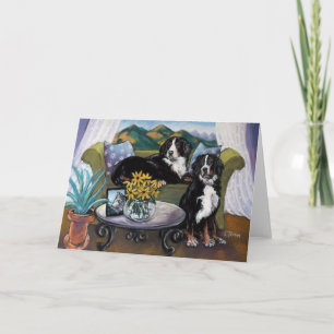 Cartão Bernese Mountain Dogs