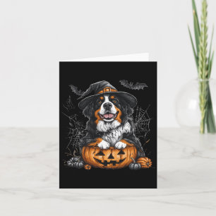 Cartão Bernese Mountain Pumpkin Halloween Ação de Graças