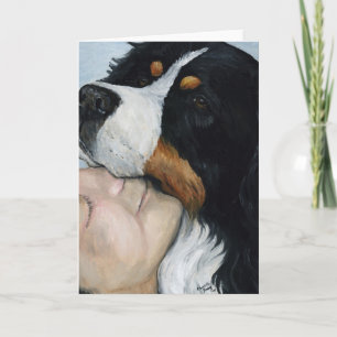 Cartão "Bernie Love" Dog Art Blank Notecard