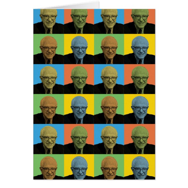 Cartão Bernie Sanders Pop-Art (Frente)