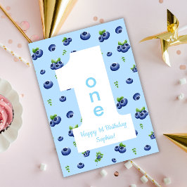 Cartão Berry First Blueberry Happy Birthday Card