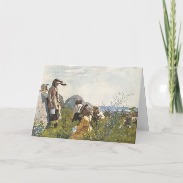 Cartão Berry Pickers | Winslow Homer (Frente)