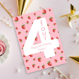 Cartão Berry Sweet Strawberry Happy Birthday Card