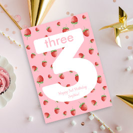 Cartão Berry Sweet Strawberry Happy Birthday Card