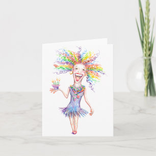 Cartão Bertha the Birthday Broad - Note Card - 4" x 5.6"